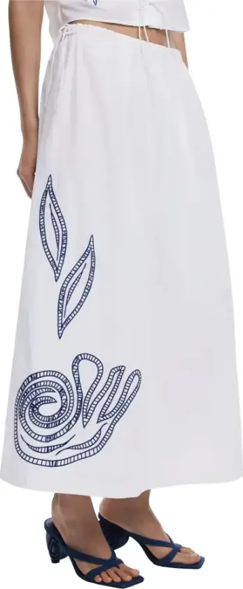 Dame, Skjørt, Hvit, XL