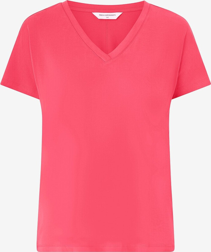 Topp mschFenya Modal V Neck Tee - Rød