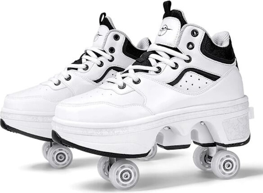 Unisex Ungdoms Deformasjons Skøyte Sko Fire Hjul Runder Med Rulleskøyter Sko Casual Sneakers Deform Rullesko Himmelsblå