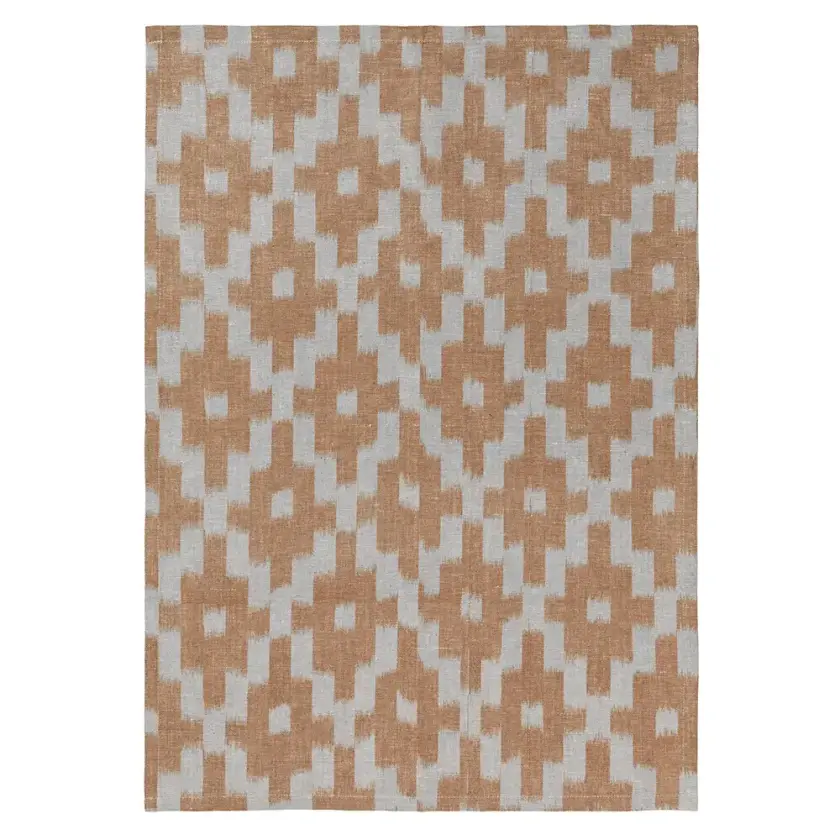 Ikat Kjøkkenhåndkle - Mist Blue/Terracotta