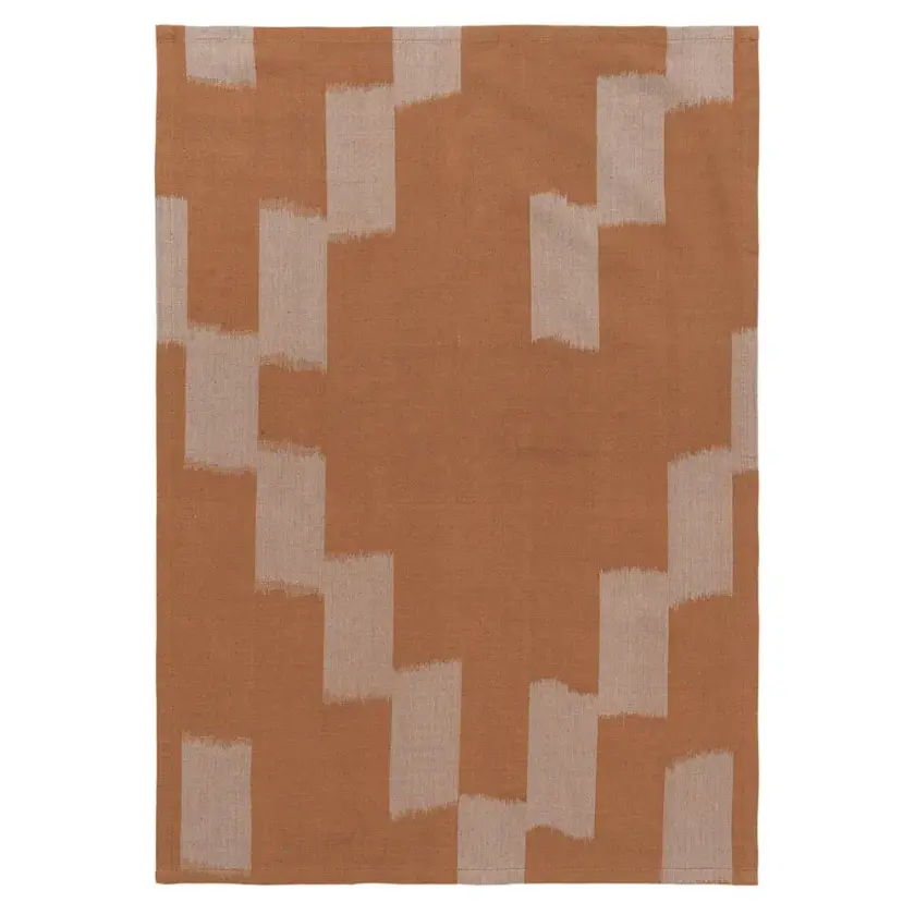 Ikat Kjøkkenhåndkle - Terracotta/Mist Blue