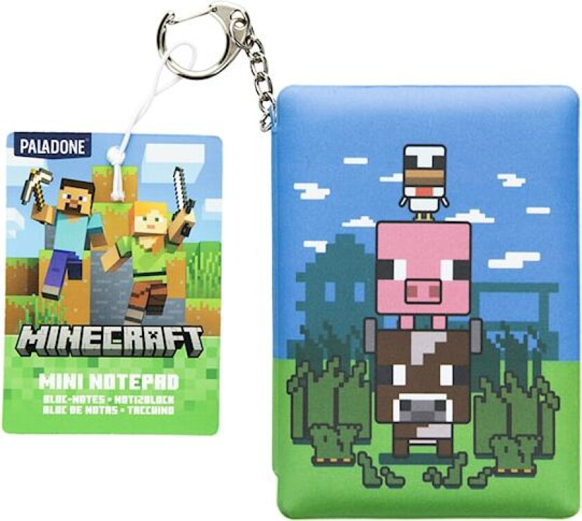 Minecraft Mini Plysj Notatbok med Nøkkelring Paladone