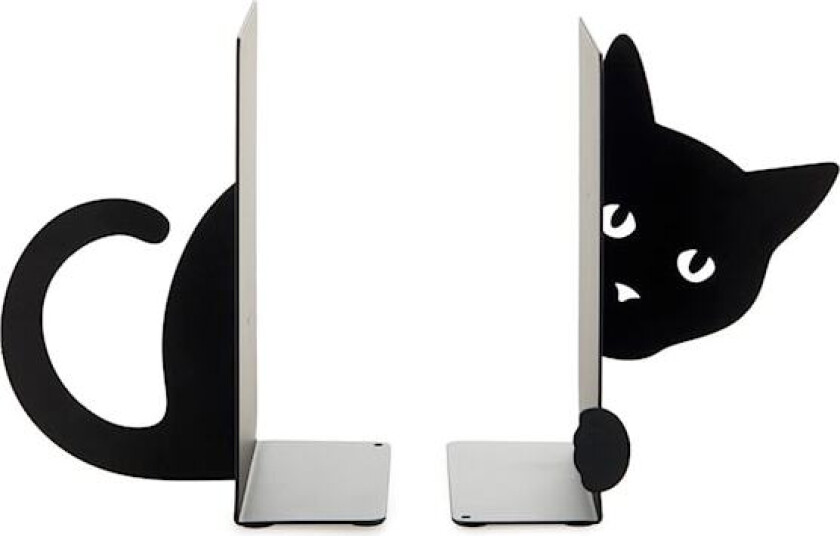 Bokstøtte Skjult Katt Svart Metall Balvi