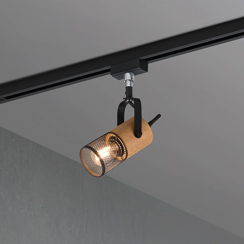 Tosh skinnespot for DUOline, matt svart, detaljer i tre