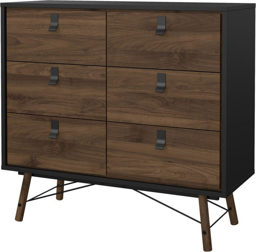 Tadami Kommode 102 cm - Svart/Mørk brun