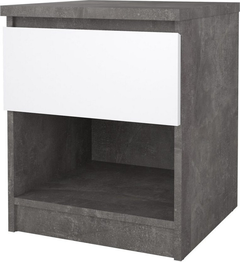 Salomns Nattbord 40 cm - Hvit/Mørk grå