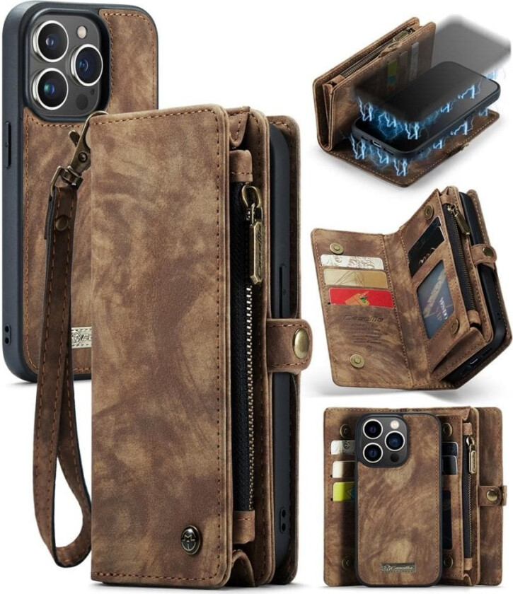 CASEME iPhone 15 Pro Retro Lommebok-deksel - Brun