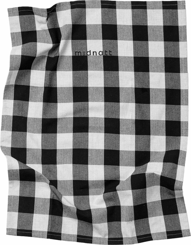 Kjøkkenhåndkle, svart-hvitt rutet