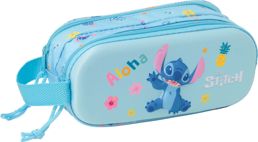 Disney Lilo & Stitch 3D Dobbeltpennal, Blå - Pennal - Polyester
