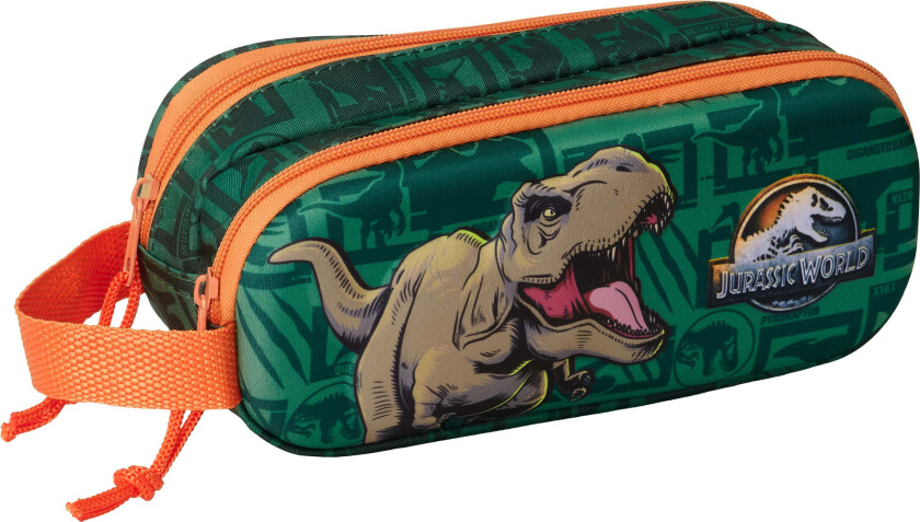 3D Dobbeltpennal, Grønn - Pennal - Polyester