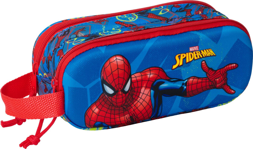 Marvel Spider-Man 3D Dobbeltpennal, Blå - Pennal - Polyester