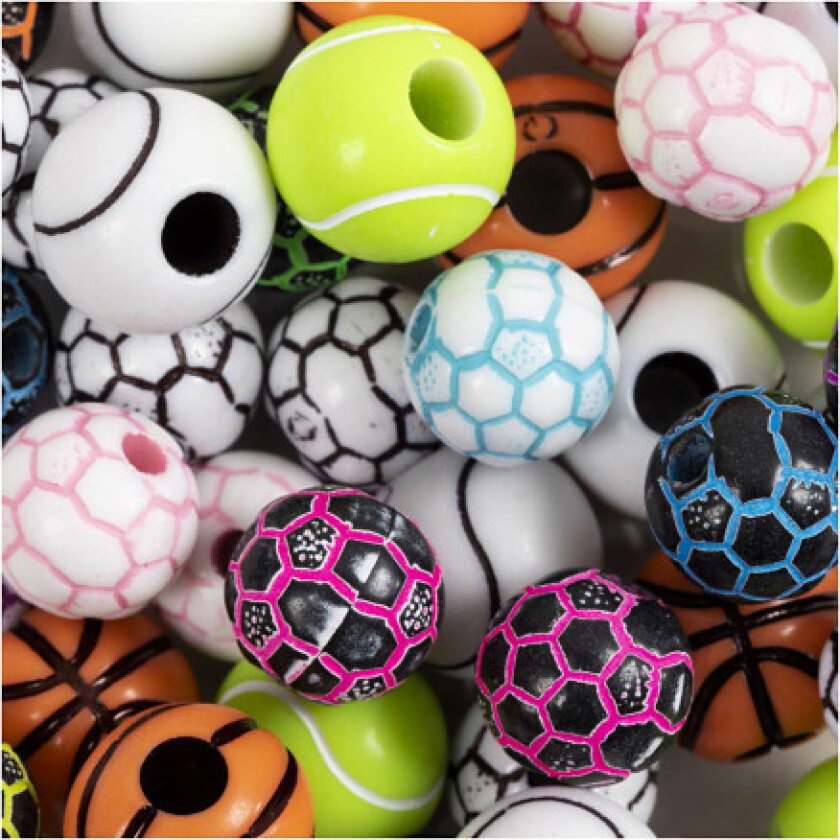 Sportsperler, diam. 10+11 mm, hullstørrelse 1,5+3 mm, 270g/ 1 pk.