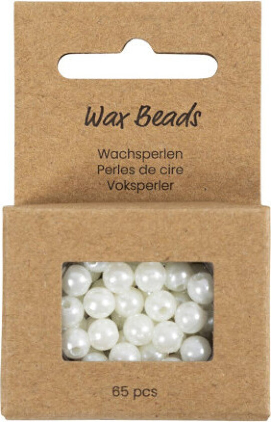 Voksperler, diam. 6 mm, hullstørrelse 1,9 mm, perlemor, 65 stk / 1 pk.