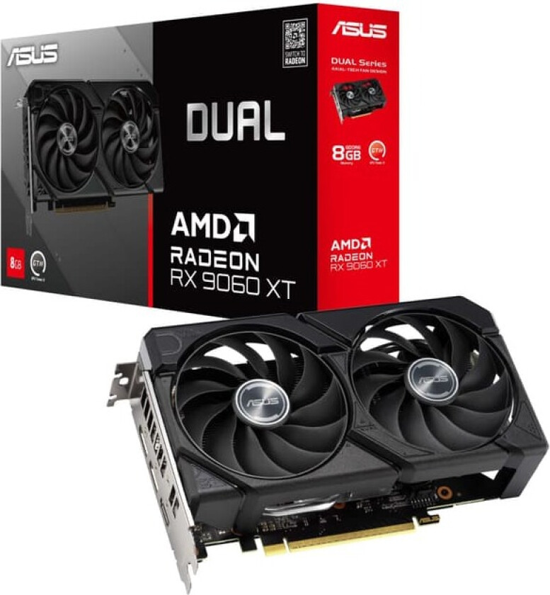 Radeon RX 9060 XT DUAL - 8GB GDDR6 RAM - Grafikkort