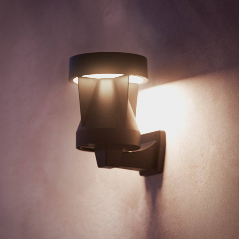 utendørs LED-vegglampe Avery, svart, IP44