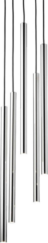 Hengelampe Sopel Lux, 5 lyskilder, rund, svart/sølv, G9