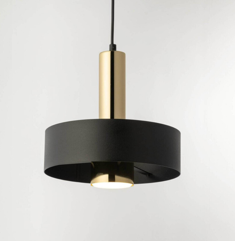 Hengelampe Rif Lux, svart/gull, Ø 25 cm, stål