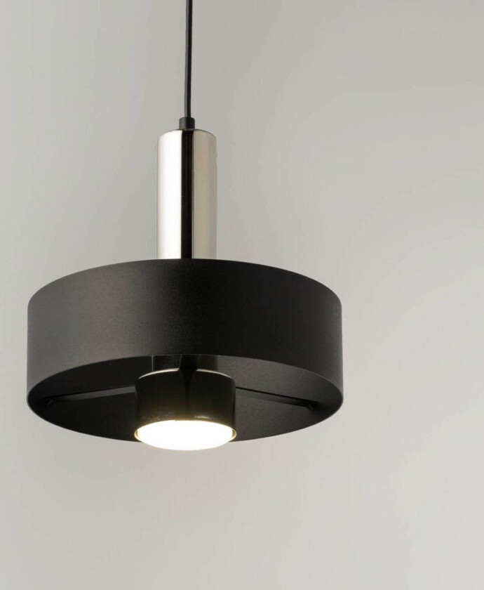 Hengelampe Rif Lux, svart/sølv, Ø 25 cm, stål