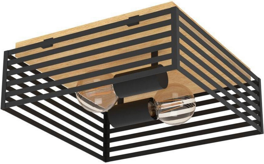 Takbelysning Eglo Cidraz Svart/Tre