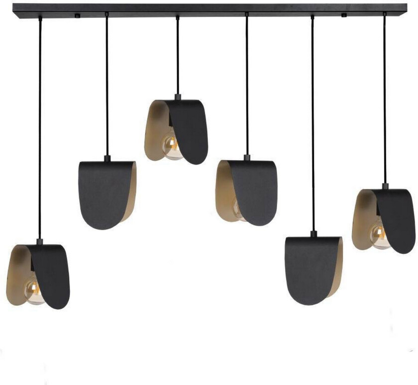 Takpendel Eglo Serenara Svart/Gull med 6 lamper