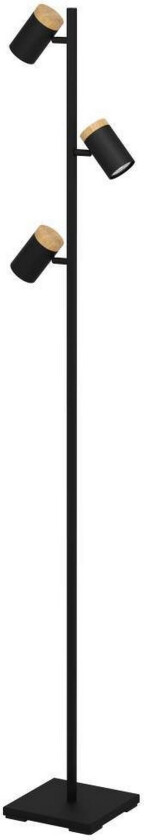 Gulvlampe Eglo Cartagena Svart/Tre med 3 Lamper