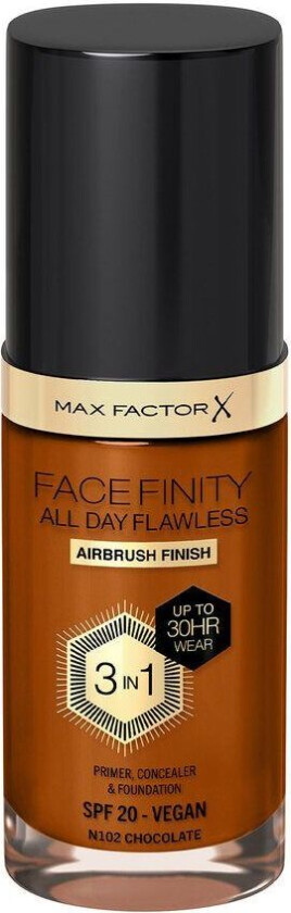 Facefinity All Day Flawless 3-In-1 Foundation #N102 Ch