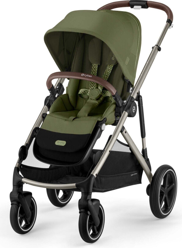 GAZELLE S Sportsvogn, Taupe/Moss Green - Vendbar Sittedel