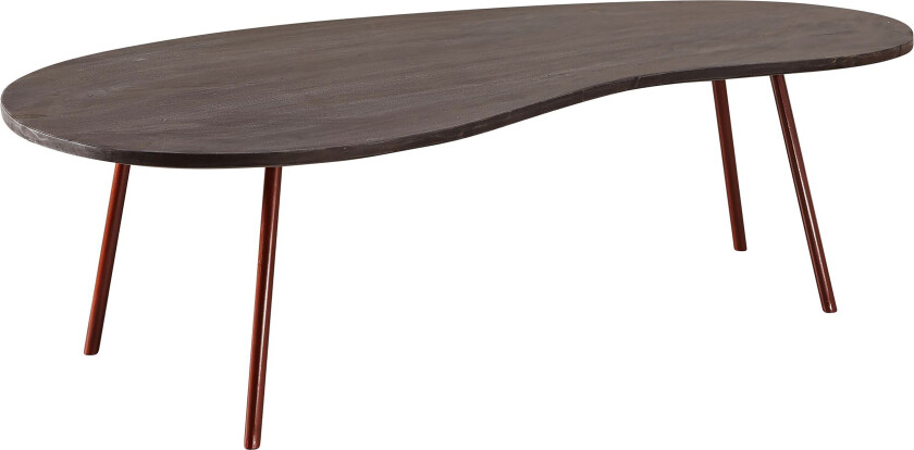 Corkrean Sofabord 122 cm Njurformat - Massivt Tre/Mørkegrå/Kobber