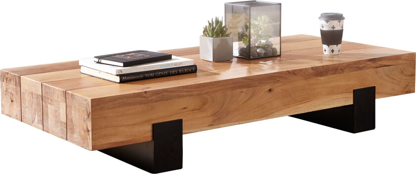 Taquanna Sofabord 130 cm Rundt - Akacia/Brun/Svart