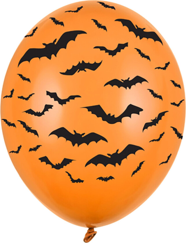 Bat Balloons Pastel M. Orange 30Cm 6Pcs