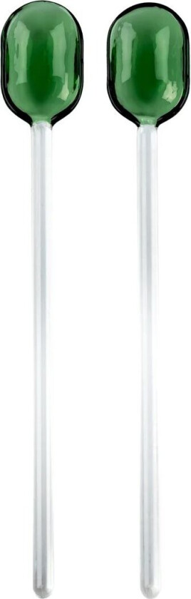 salatbestikk glass 2-pakning Green-clear