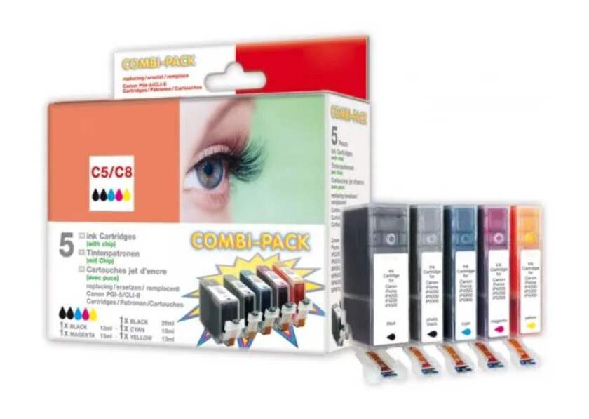 PGI-5 og CLI-8 Blekkpatron 5-pk.
