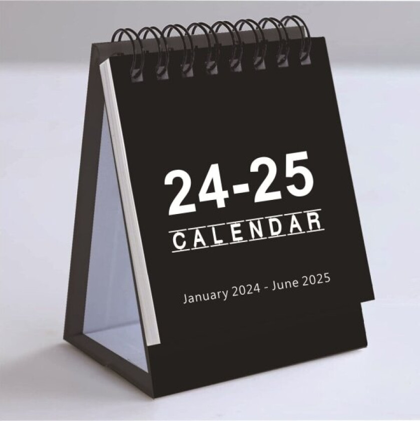 Kalender 2024/25 - Liten skrivebordskalender 2024 2025 Mini skrivebordskalender 18 månedskalender fra jan 2024 til juni 2025, 10,5x7,5cm
