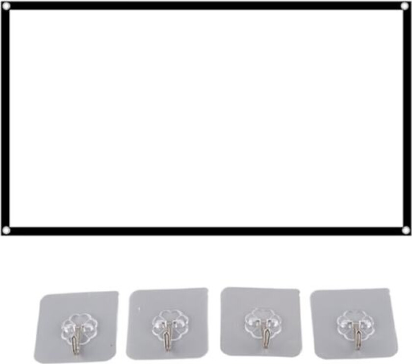 16:9 Bærbar HD Projektorskjerm Sammenleggbar Projeksjonsgardin Polyester for Hjemmekontor 60in
