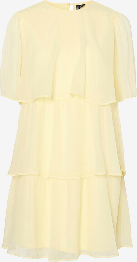 Kjole pcClara SS Short Dress Wvn D2d BC - Gul