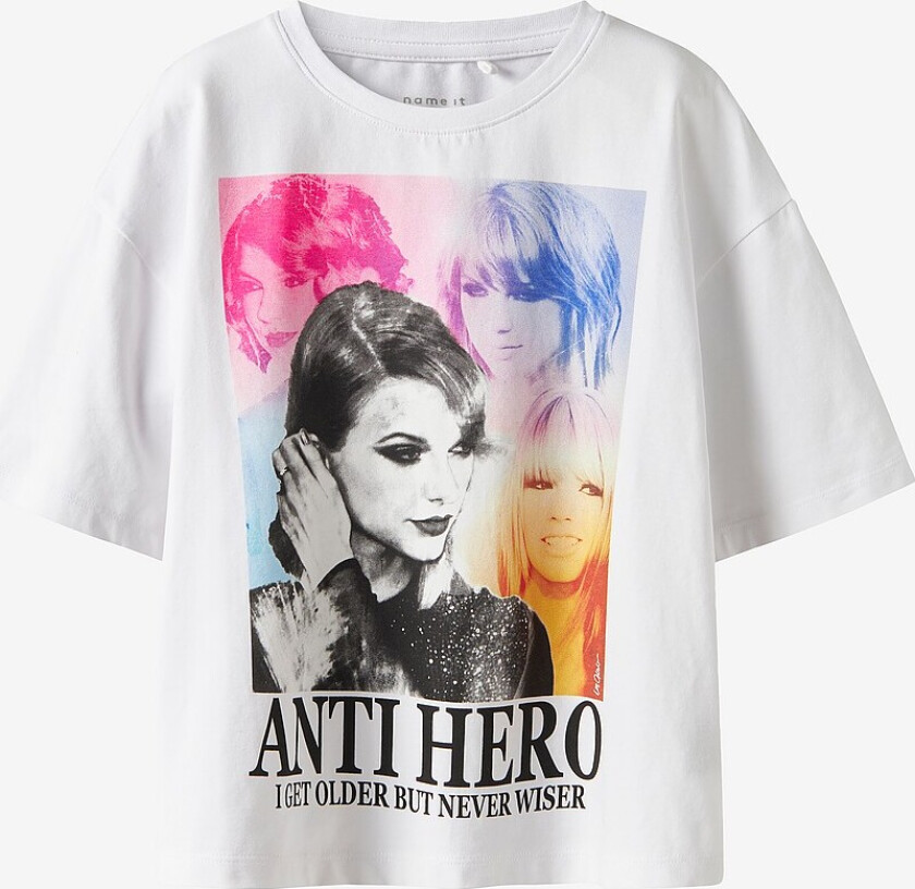 T-skjorte nkfJixibi Tswift SS Rlx Top Box Sky - Hvit