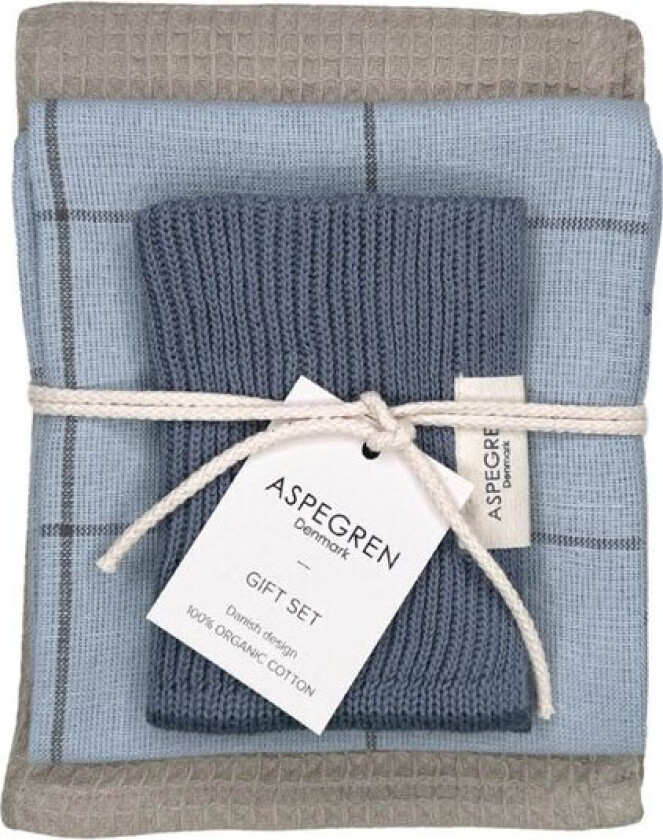 Gavesett med 2 kjøkkenhåndkle & 1 kjøkkenklut blue cheese