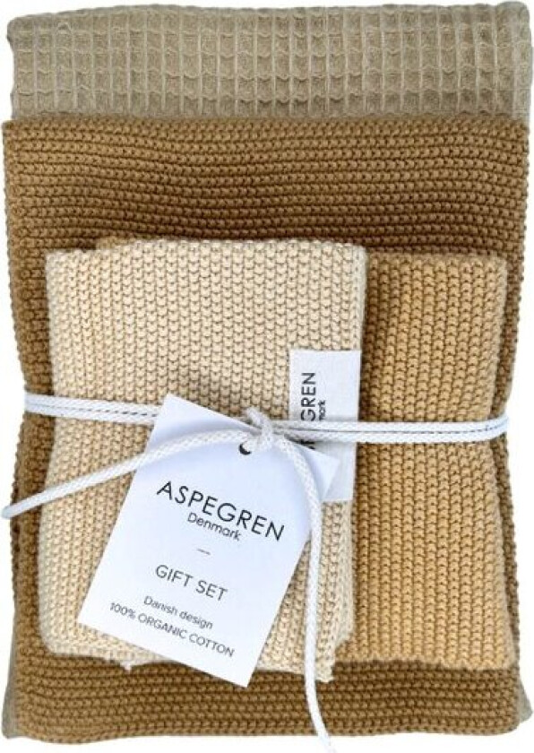 Bilde av Gavesett med 1 kjøkkenhåndkle & 2 oppvaskkluter melon