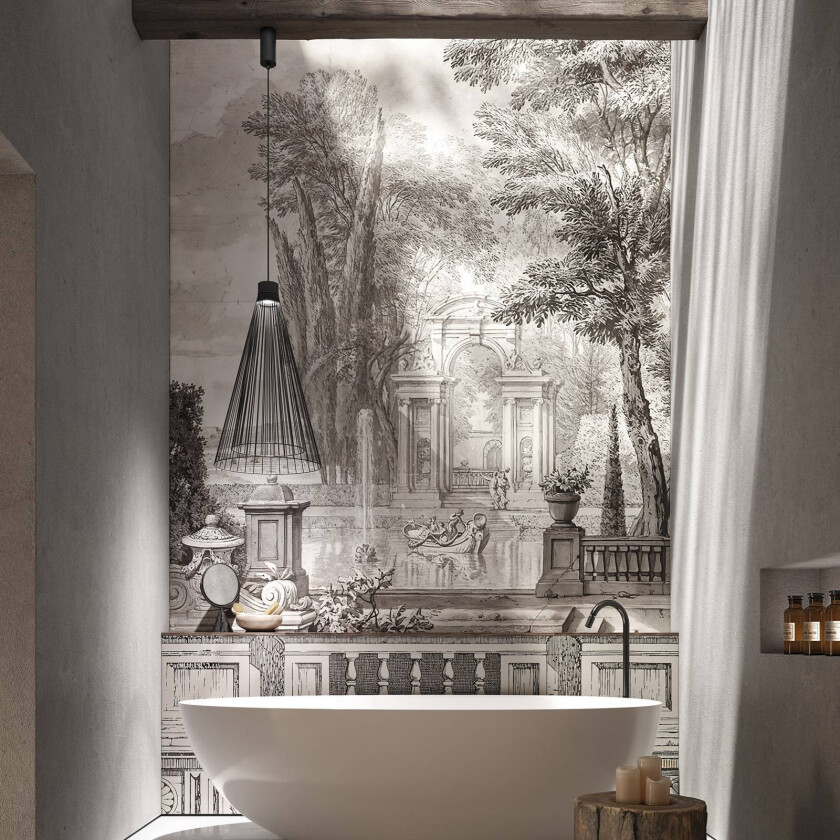 utendørs LED-pendellampe Ikonika, svart, Ø 40 cm, IP55