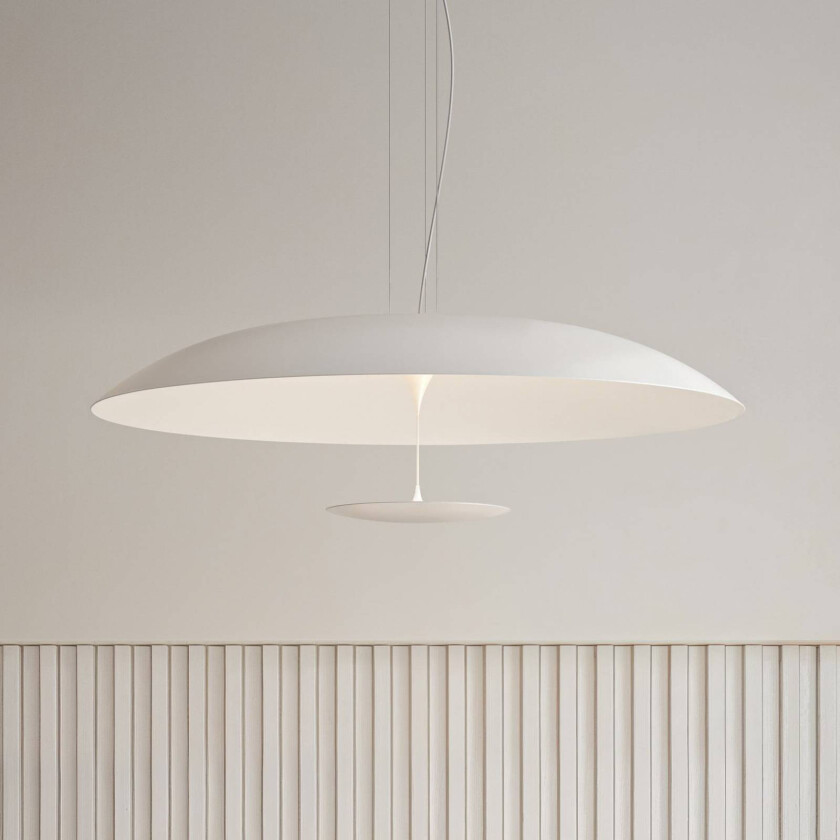 LED-hengelampe BLANCO, Ø 92 cm, hvit, metall