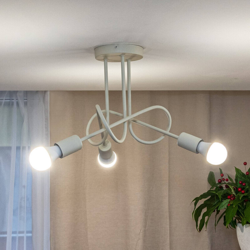 Oxford taklampe, sand, Ø 44 cm, metall, 3 lyskilder, E27