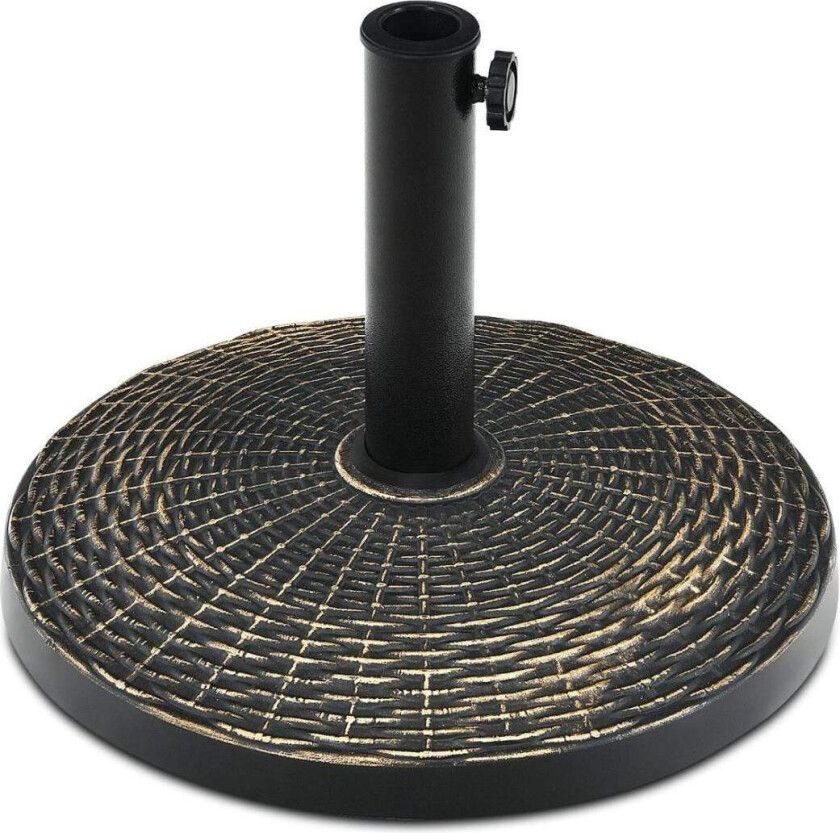 12 kg parasollfot laget av syntetisk harpiks i rottinglook Rundt paraplystativ Bronse