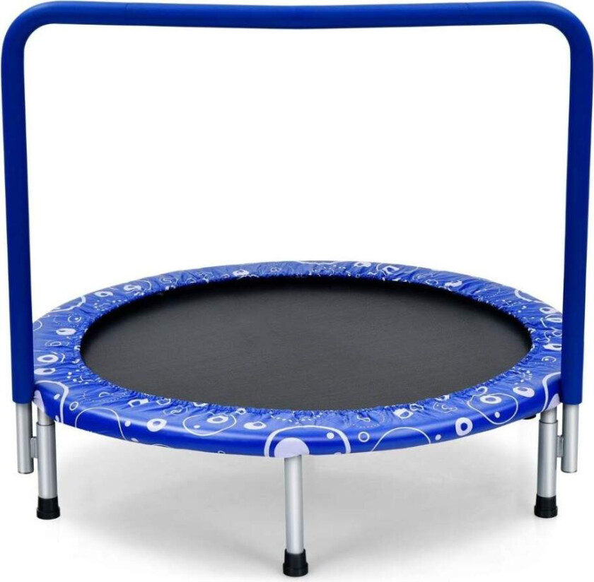 Bilde av Barnetrampolin mini trampoline sammenleggbar trampoline for småbarn blå + svart