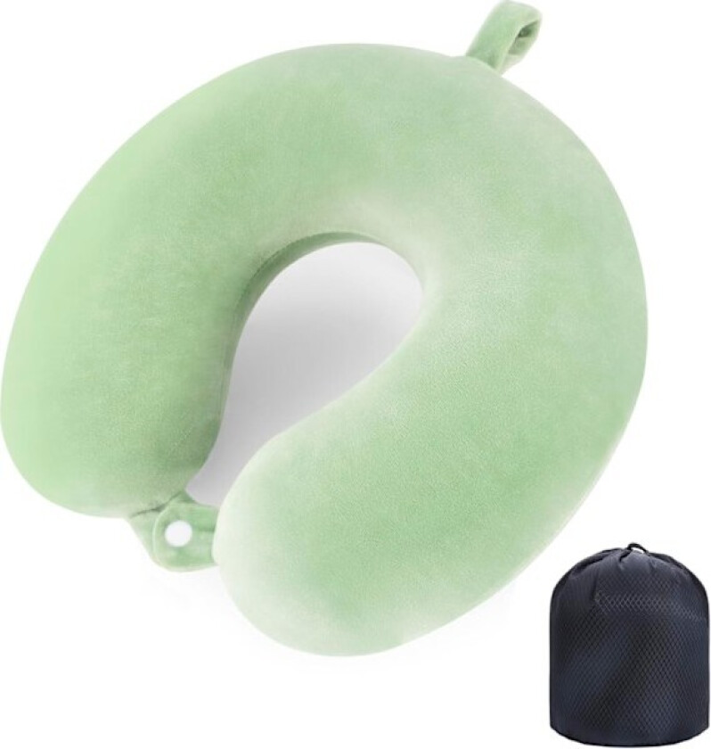 Reisepute Nakkepute Memory Foam Reiseputer Hodestøttepute for Fly T tog Bil Kontor Reise Essensielle Flypute for en Lang Tid Grå Gr