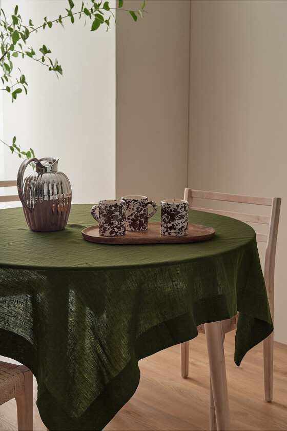 Duk Malva i 100% lin 140x140 cm - Grønn