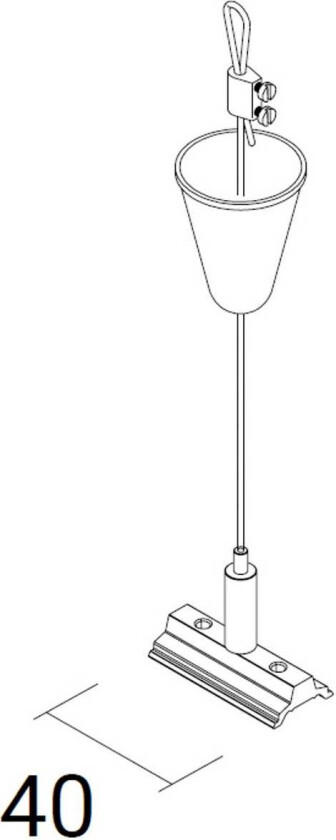 opphengssystem SQUARE 48 V, hvit, lås, pendel 2 m