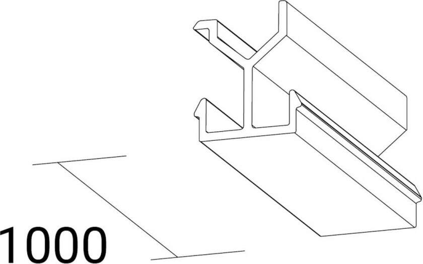 deksel SQUARE 48 V skinne, svart, lengde 100 cm