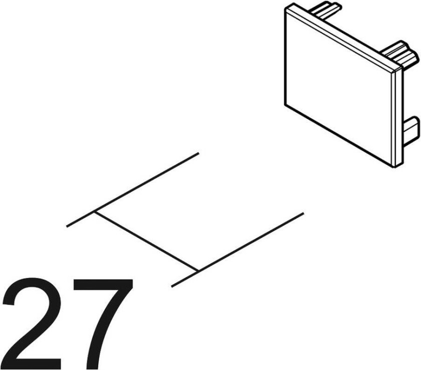 Bilde av Endelokk SQUARE 48 V skinne, hvit, plast
