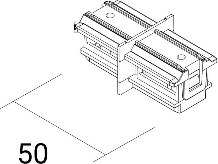langkobling SQUARE 48 V, hvit, strømskiller