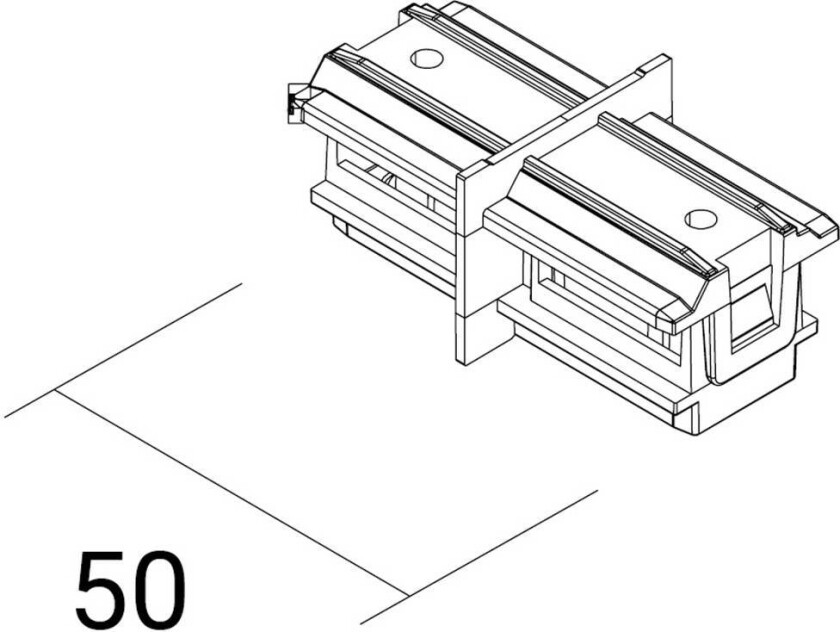 Langkobling SQUARE 48 V, svart, strømavbryter